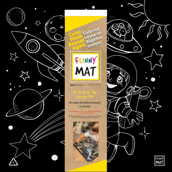 COLORING PLACEMAT WITH CRAYONS - SPACE