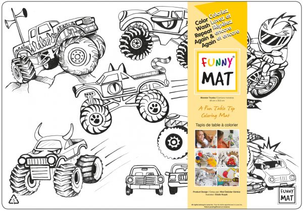 NAPPERON À COLORIER - CAMIONS MONSTRES (MONSTER TRUCK)