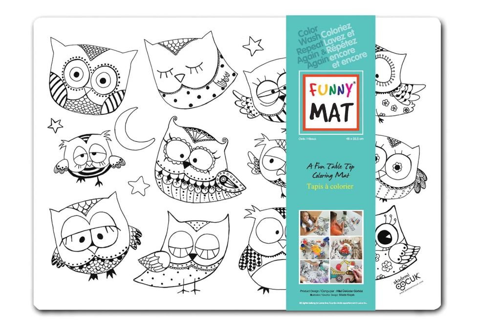COLORING PLACEMAT - OWLS