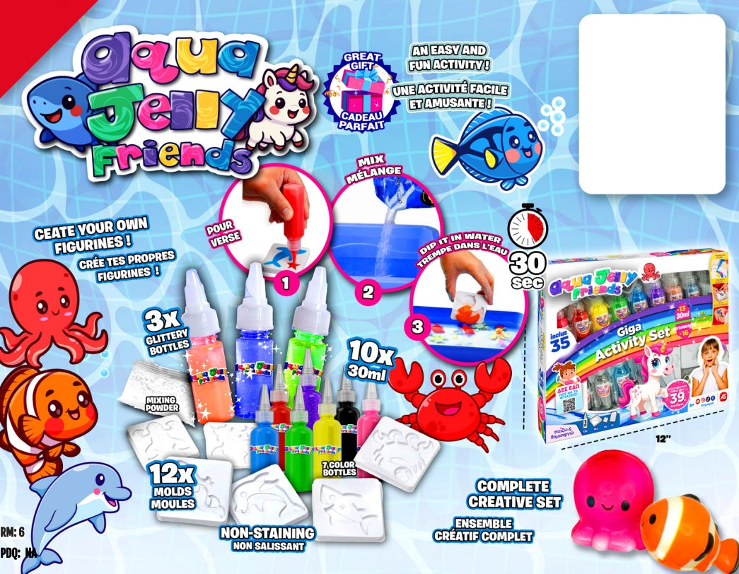 AQUA JELLY FRIENDS – AMI EN GELÉE COFFRET CRÉATIF GEL DIY (ENSEMBLE D'ACTIVITÉ)