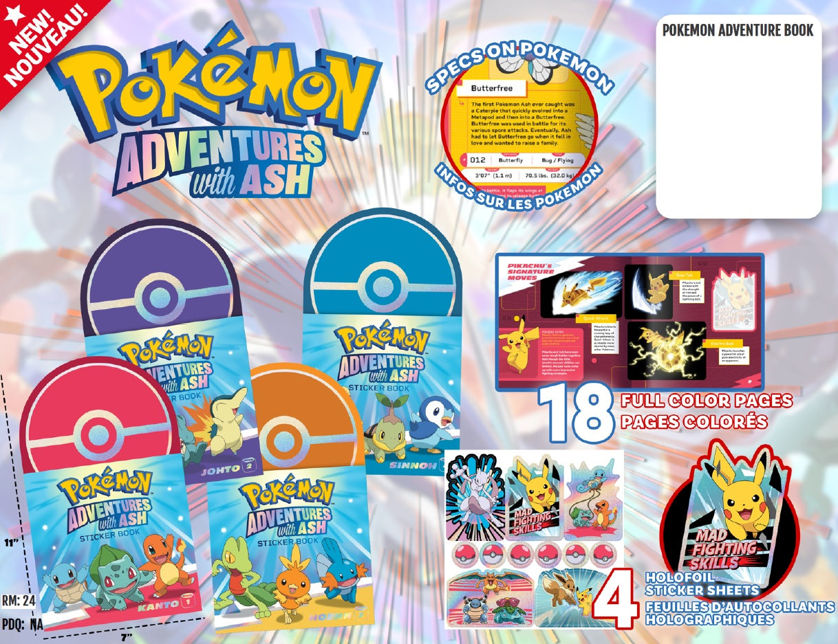 POKÉMON ADVENTURE BOOK WITH 4 ASST STICKER SHEETS