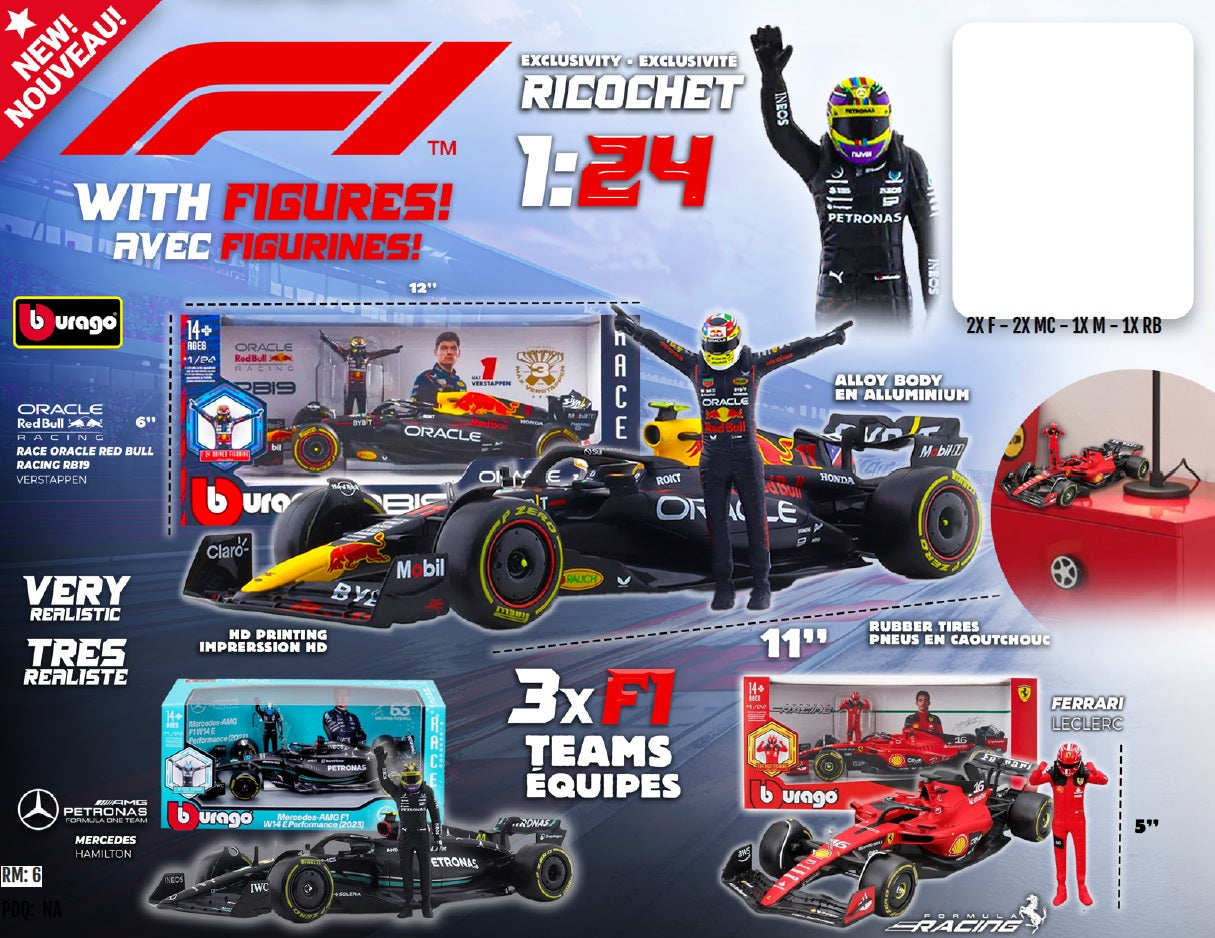 MAISTO - VÉHICULE DE COURSE FORMULE 1 AVEC FIGURINE ÉCHELLE 1/24 ASST