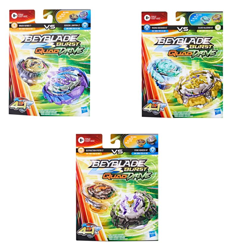 BEYBLADE - 2 TOUPIES - QUAD ASST. (SANS LANCEUR)
