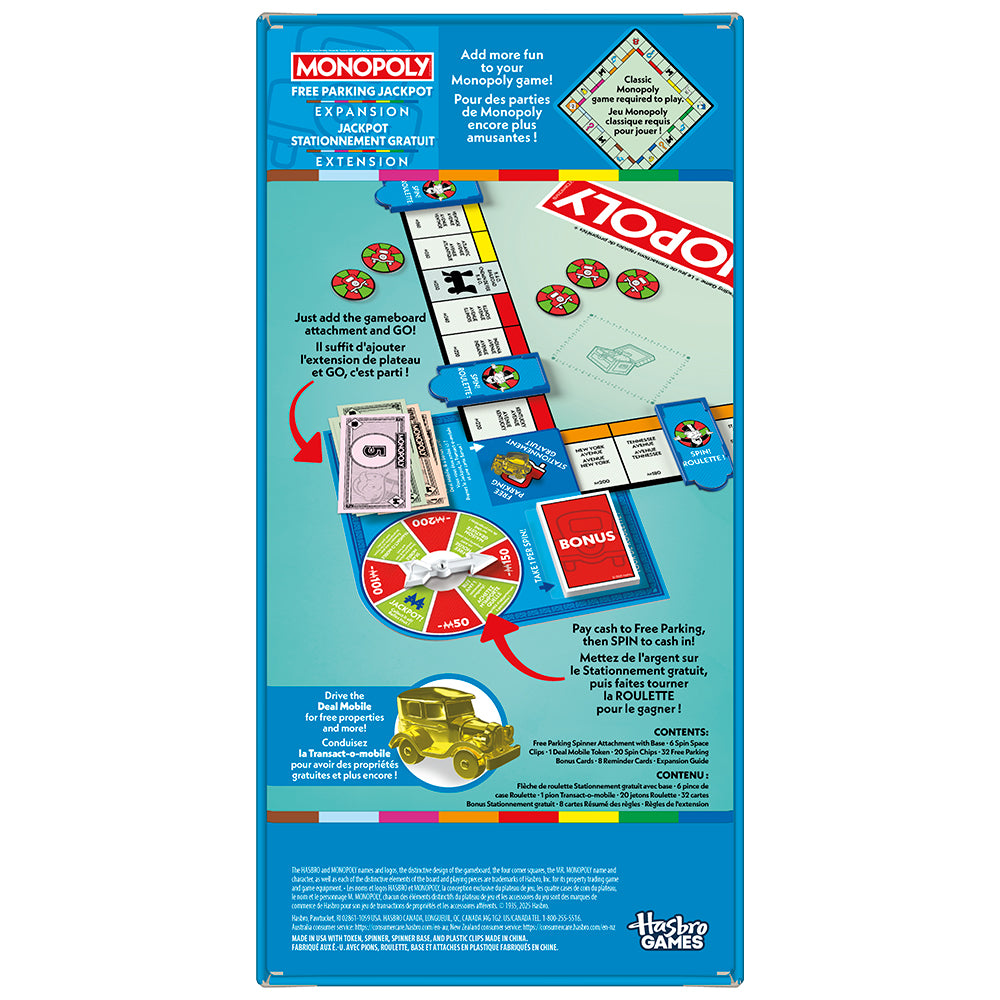 JEU MONOPOLY - EXTENSION JACKPOT STATIONNEMENT GRATUIT - Version multilingue