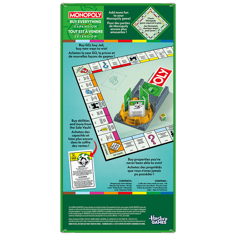 MONOPOLY GAME - EVERYTHING IS FOR SALE EXPANSION (BILINGUAL)
