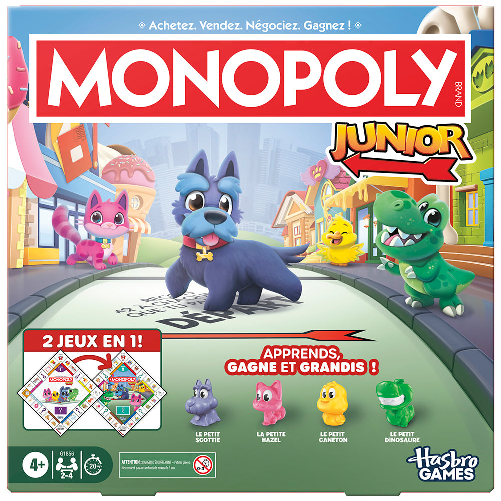 JEU MONOPOLY JUNIOR 2 JEUX EN 1 REFRESH BILINGUE