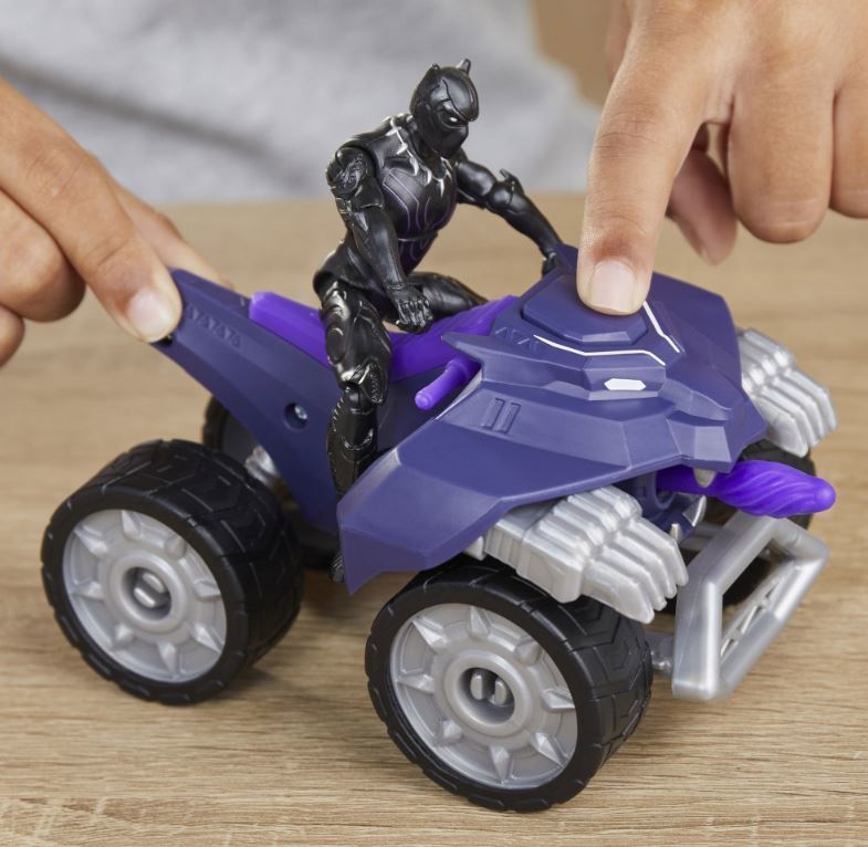 MARVEL - AVENGERS FIGURINE BLACK PANTHER ET VÉHICULE 10 CM - VTT COUP DE GRIFFES (PANTHÈRE NOIRE)