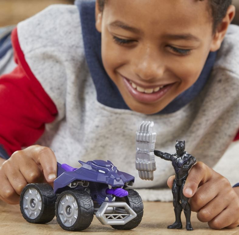 MARVEL - AVENGERS FIGURINE BLACK PANTHER ET VÉHICULE 10 CM - VTT COUP DE GRIFFES (PANTHÈRE NOIRE)