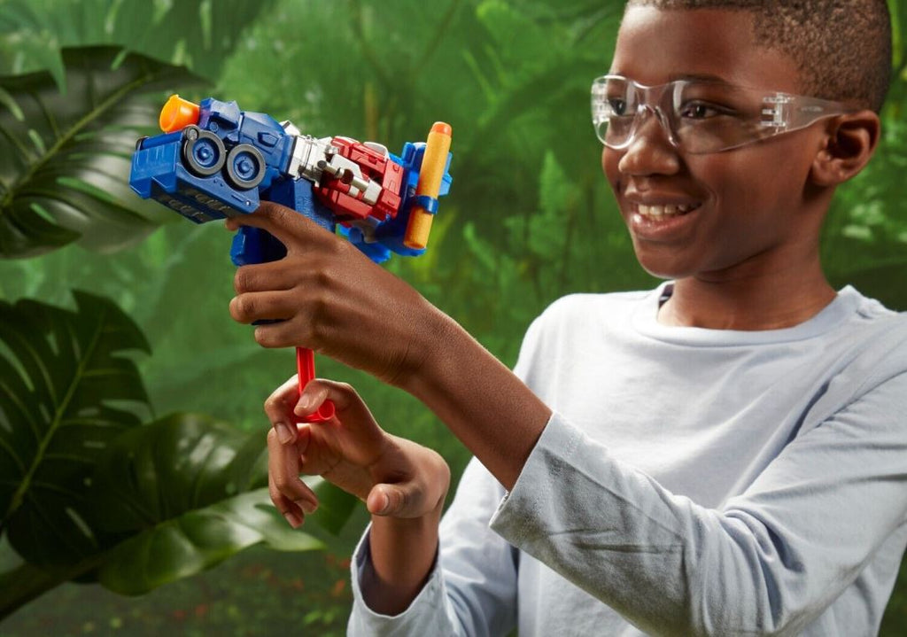 NERF BLASTER CONVERTIBLE 2 EN 1 - TRANSFORMERS OPTIMUS PRIME AVEC MODE FIGURINE DE 17,5 CM