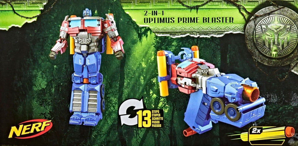 NERF BLASTER CONVERTIBLE 2 EN 1 - TRANSFORMERS OPTIMUS PRIME AVEC MODE FIGURINE DE 17,5 CM