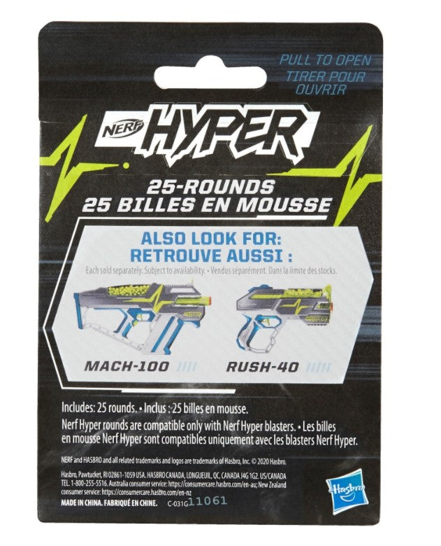 NERF HYPER - RECHARGE DE 25 BILLES EN MOUSSE