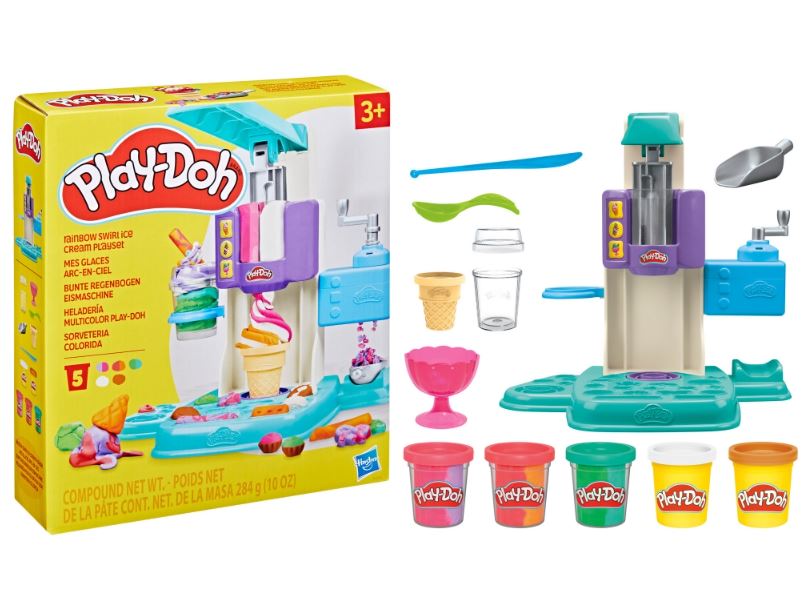 PLAY-DOH PÂTE À MODELER - ENSEMBLE DE JEU CRÈME GLACÉE TOURBILLON ARC-EN-CIEL