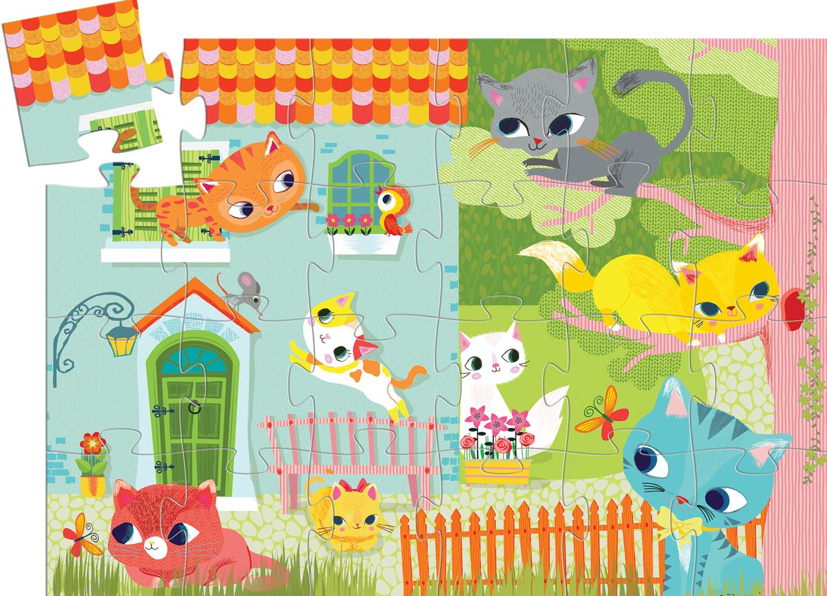 SILHOUETTE PUZZLE - PACHAT AND HIS CATS 24 PIECES