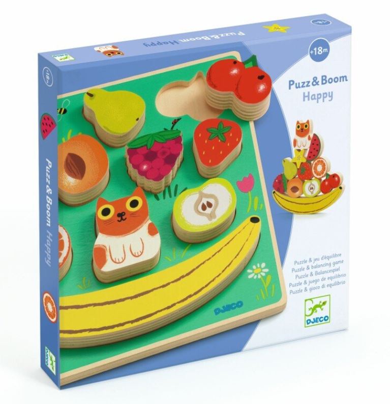 DJECO CASSE-TÊTE DE BOIS 11 PIÈCES - PUZZ ET BOOM HAPPY