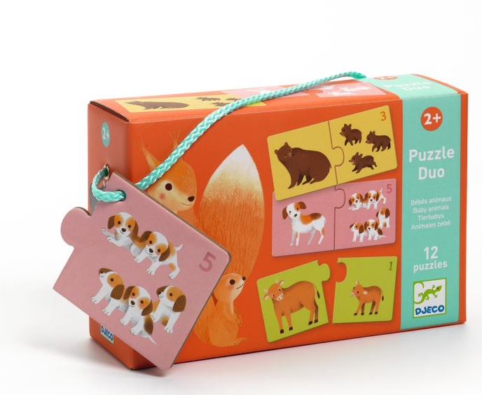 DJECO CASSE-TÊTE DUO 24 PIÈCES - BÉBÉS ANIMAUX #DJ08197