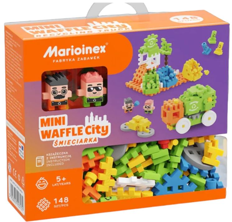 MARIOINEX MINI WAFFLE - RECYCLING TRUCK 148 PCS (FR-EN)