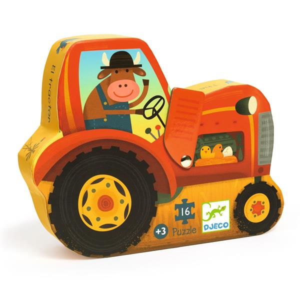 DJECO SILHOUETTE PUZZLE 16 PIECES - TRACTOR #DJ07275