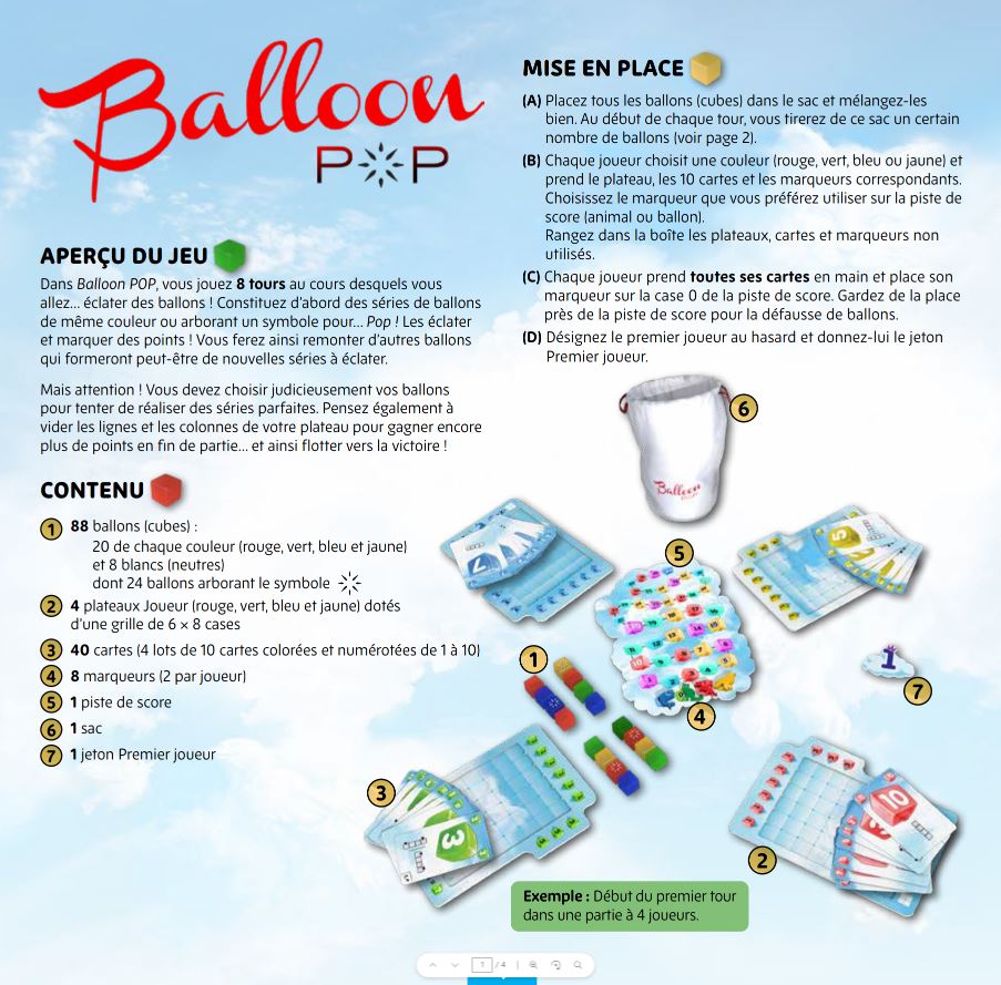 JEU BALLOON POP - Version française