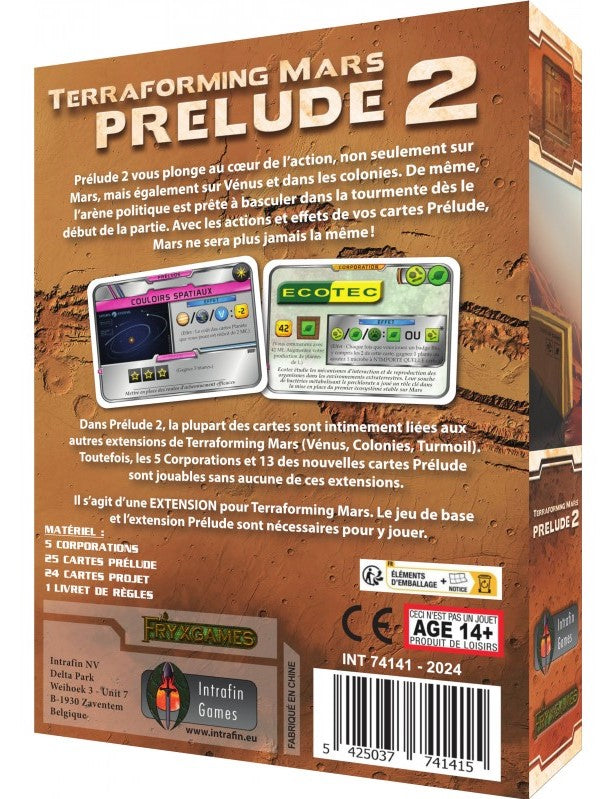 JEU TERRAFORMING MARS - EXTENSION : PRELUDE 2 - Version française