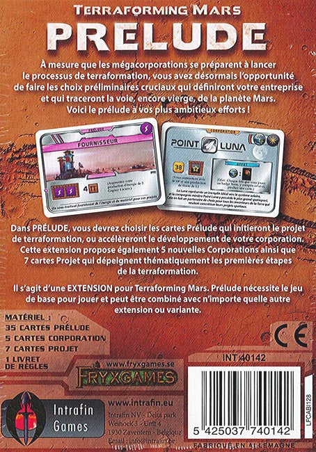 JEU TERRAFORMING MARS - EXTENSION : PRELUDE