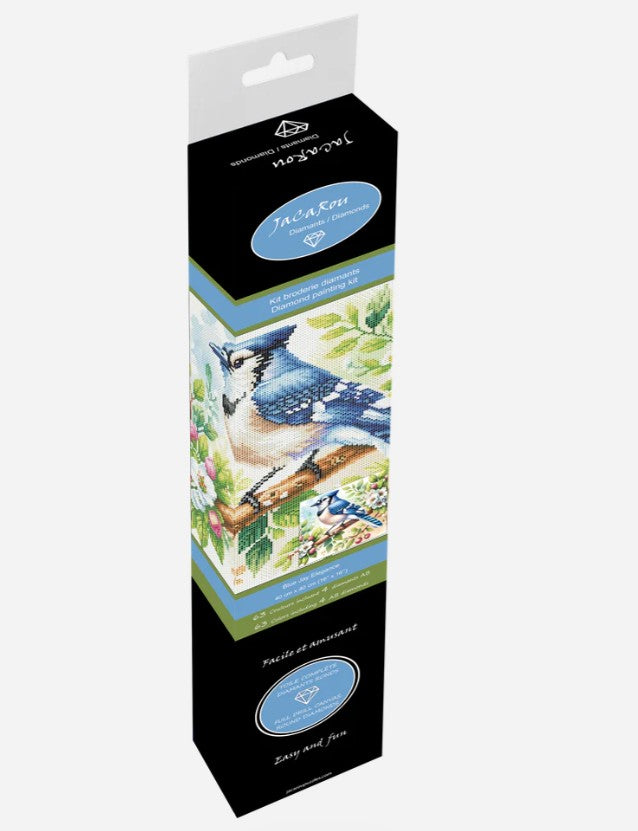 *26 JACAROU - BLUE JAY ELEGANCE 40CM X 40CM - DIAMOND DOTZ