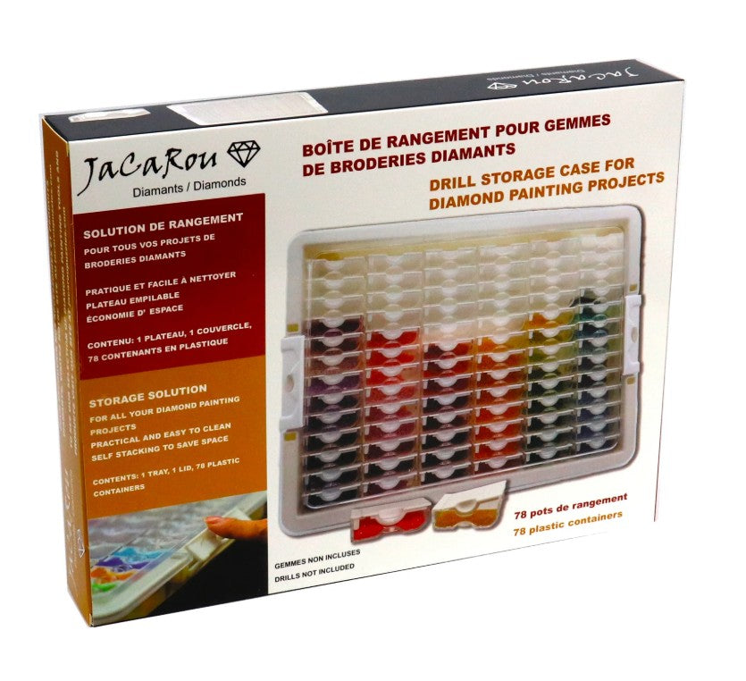 BOÎTE DE RANGEMENT POUR GEMMES DE BRODERIES DIAMANTS (78 CONTENANTS) - DIAMOND DOTZ