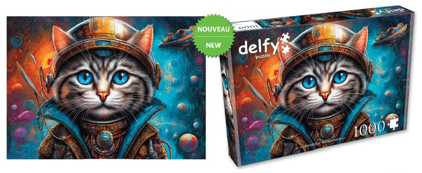 DELFY CASSE-TÊTE 1000 PIÈCES - CHAT INTERSTELLAIRE (INTERSTELLAR MEOWMENTS) #DE-26011