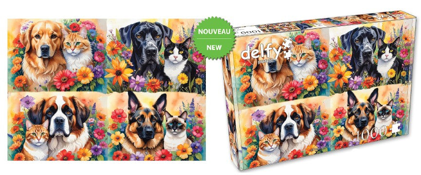DELFY JIGSAW PUZZLE 1000 PIECES - PAW-FECT PAIRS #DE-26014
