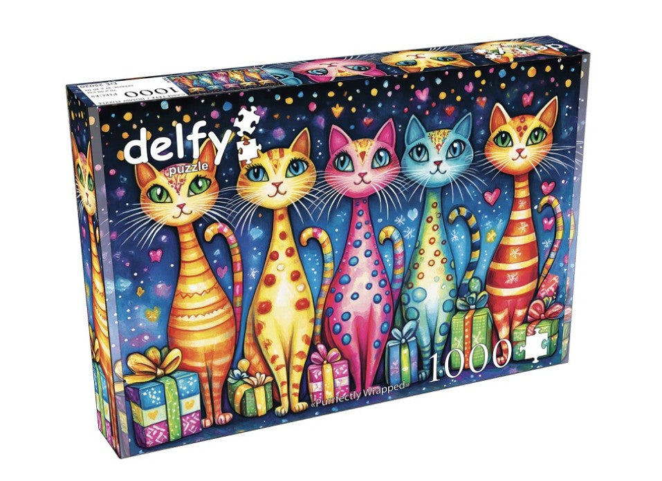 DELFY CASSE-TÊTE 1000 PIÈCES - EMBALLAGE PARFAITEMENT FÉLIN (PURRFECTLY WRAPPED) #DE-25020