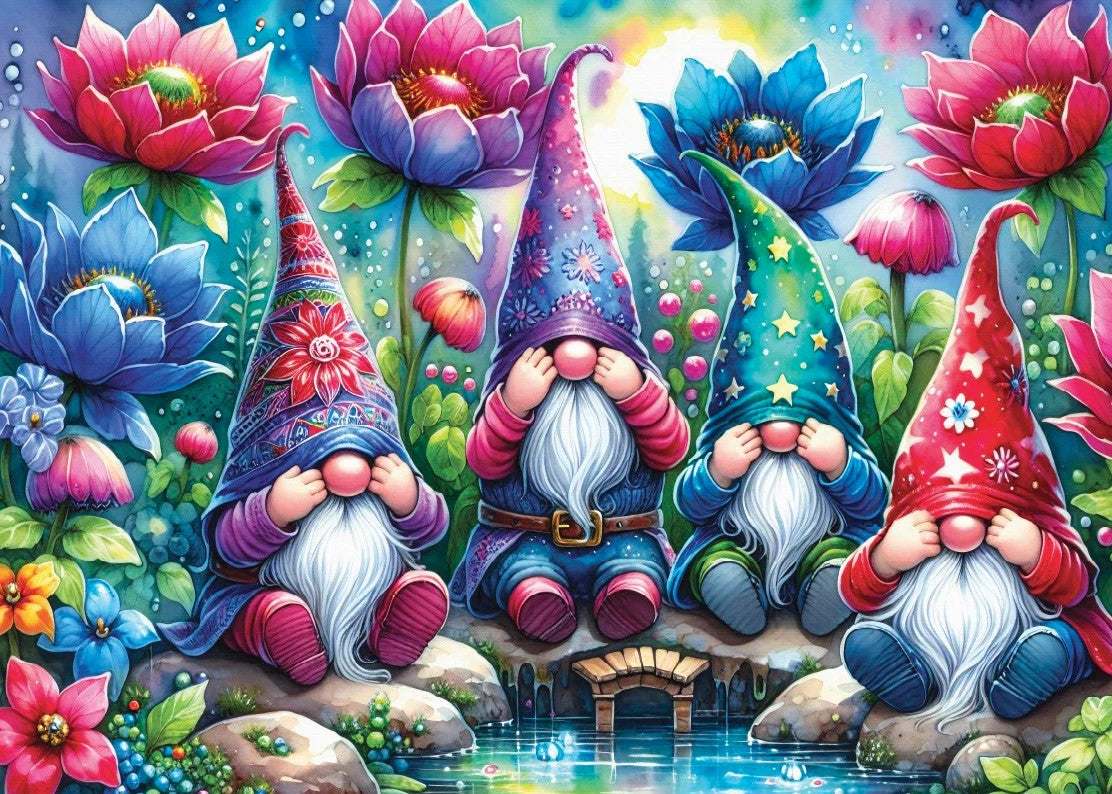 DELFY CASSE-TÊTE 1000 PIÈCES - GNOMES PARMI LES FLEURS #DE-24032