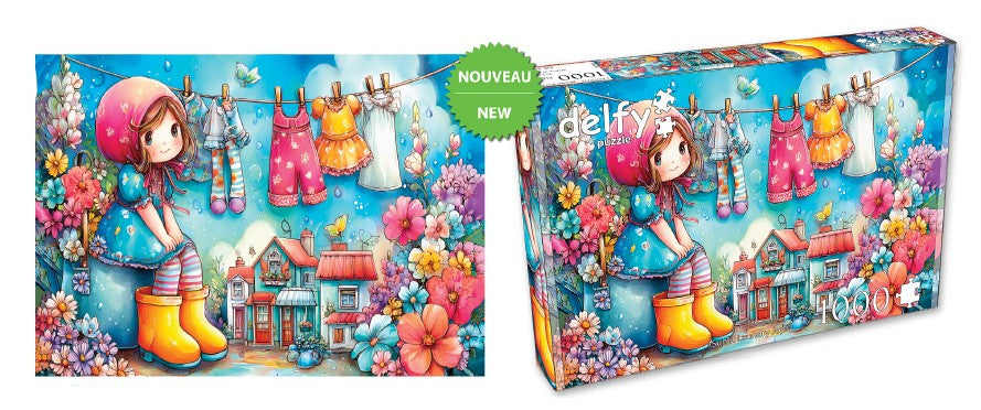 DELFY JIGSAW PUZZLE 1000 PIECES - SUNLIT LAUNDRY JOY #DE-26020