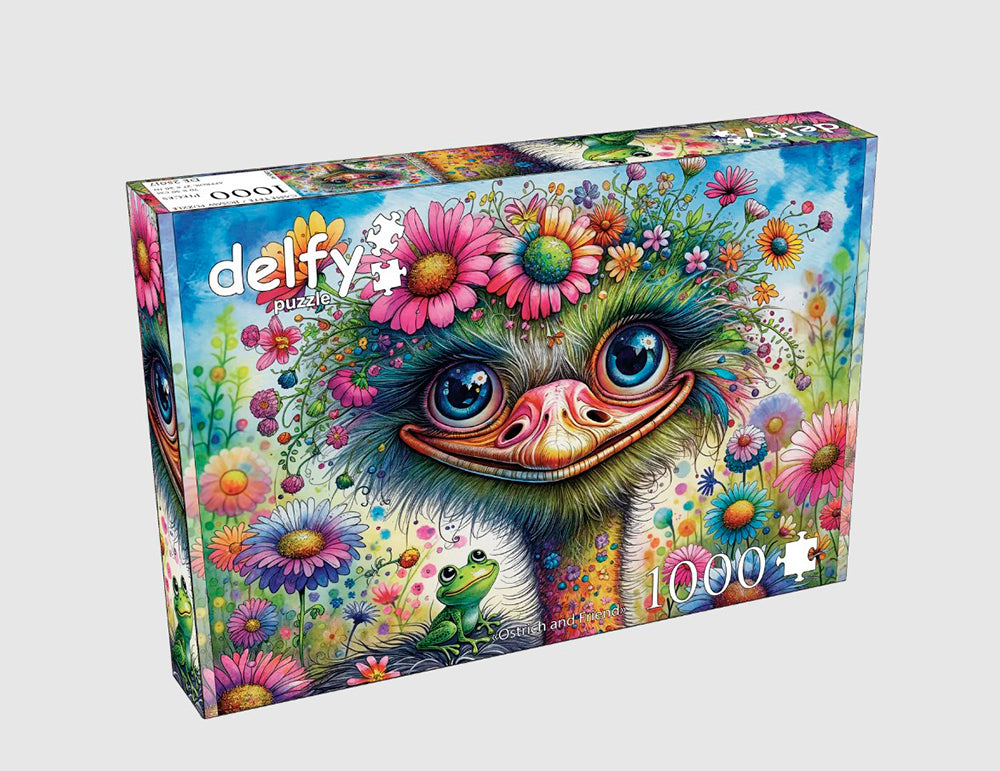 DELFY CASSE-TÊTE 1000 PIÈCES - L'AUTRUCHE ET SON AMI (OSTRICH AND FRIEND) #DE-25017