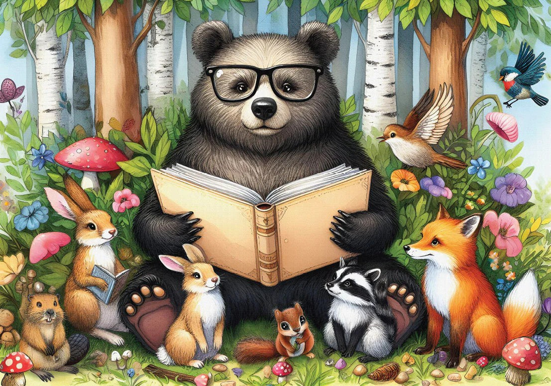 DELFY CASSE-TÊTE 1000 PIÈCES - LE CERCLE DES HISTOIRES DE L'OURS (BEAR'S STORYTIME CIRCLE) #DE-25001