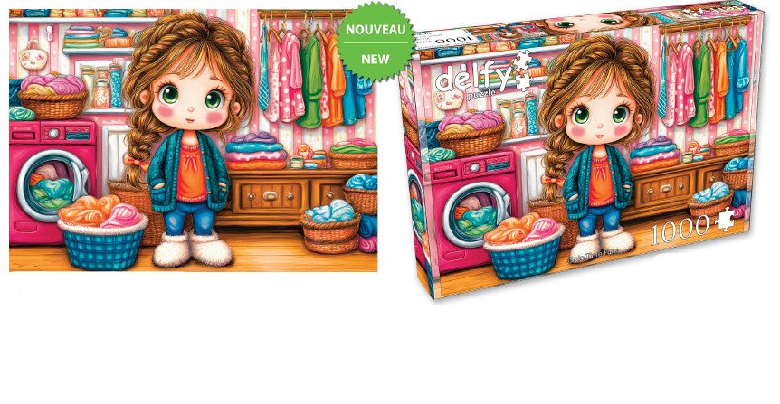 DELFY CASSE-TÊTE 1000 PIÈCES - LE PLAISIR DE LA LESSIVE (SPIN TIME FUN) #DE-26019