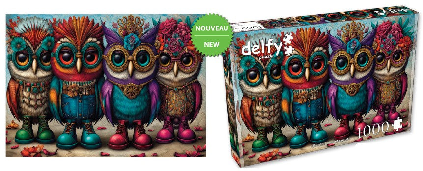 DELFY JIGSAW PUZZLE 1000 PIECES - THE BOOTED OWL QUARTET #DE-26002