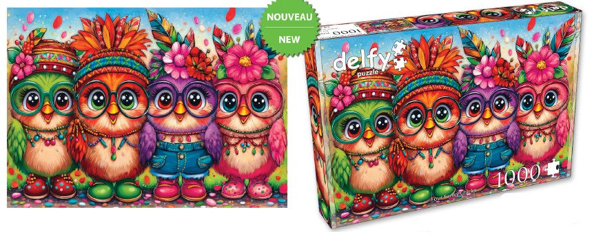 DELFY JIGSAW PUZZLE 1000 PIECES - FOUR FUNKY CHICKS #DE-26009