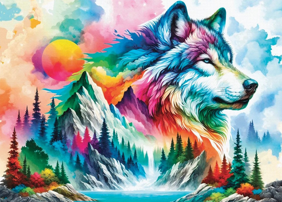 DELFY CASSE-TÊTE 1000 PIÈCES - LOUP AUX MULTIPLES TEINTES #DE-24045