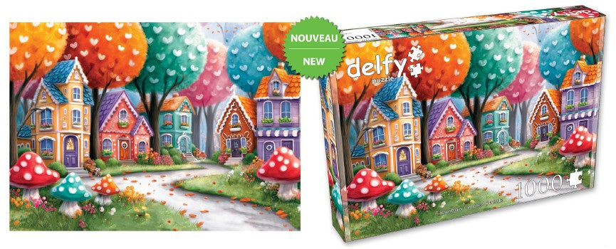 DELFY CASSE-TÊTE 1000 PIÈCES - RUE COLORÉE COMME UN ARC-EN-CIEL (RAINBOW COLORED STREET) #DE-26017