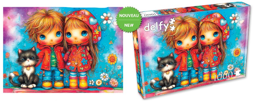 DELFY CASSE-TÊTE 1000 PIÈCES - TRIO JOYEUX (JOYFUL CHILDHOOD TRIO) #DE-26012