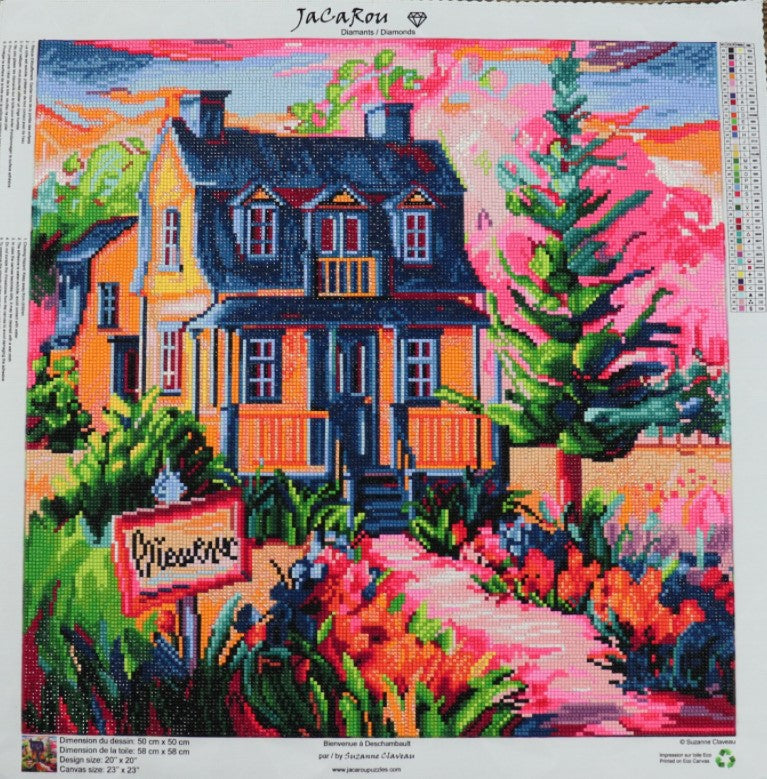 JACAROU - WELCOME TO DESCHAMBAULT 50CM X 50CM - DIAMOND DOTZ