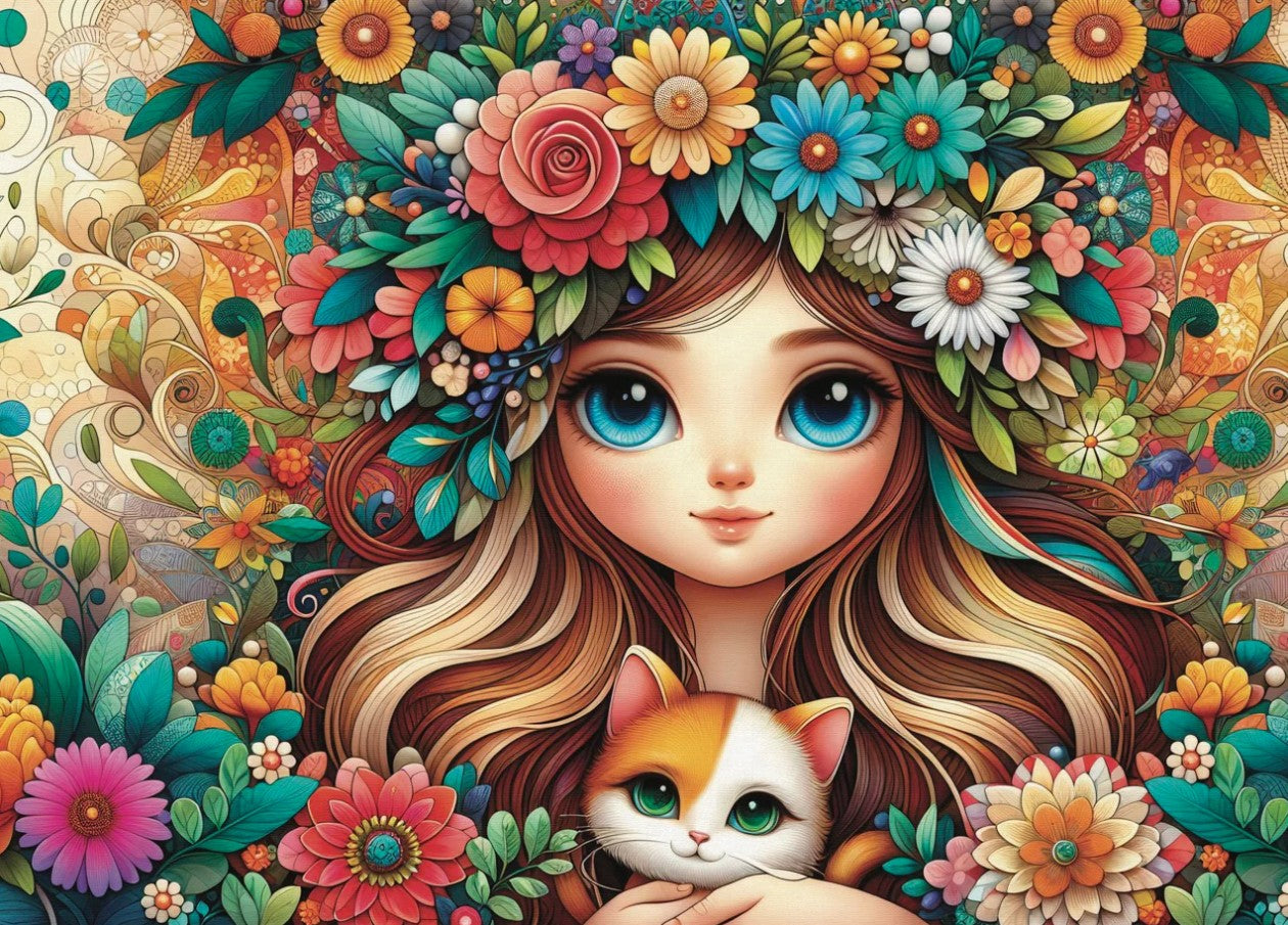 JACAROU CASSE-TÊTE 1000 PIÈCES - COMPAGNONS EN FLEURS (BLOSSOM COMPANIONS) #JP-BLOS1000