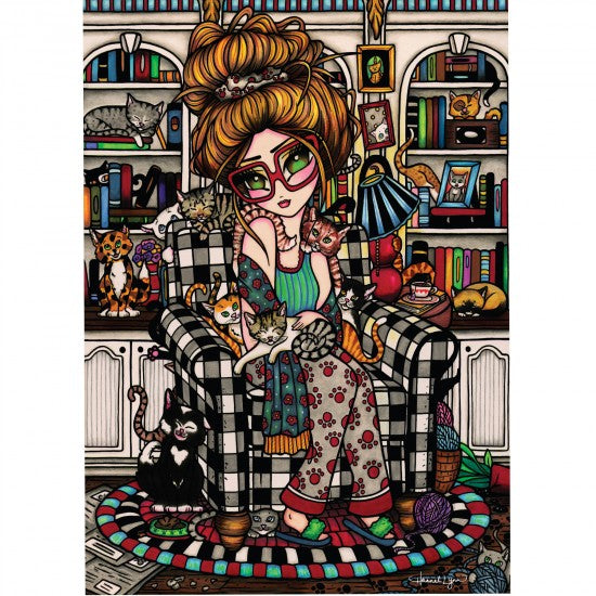 JACAROU 1000 PIECE JIGSAW PUZZLE - CRAZY CAT LADY