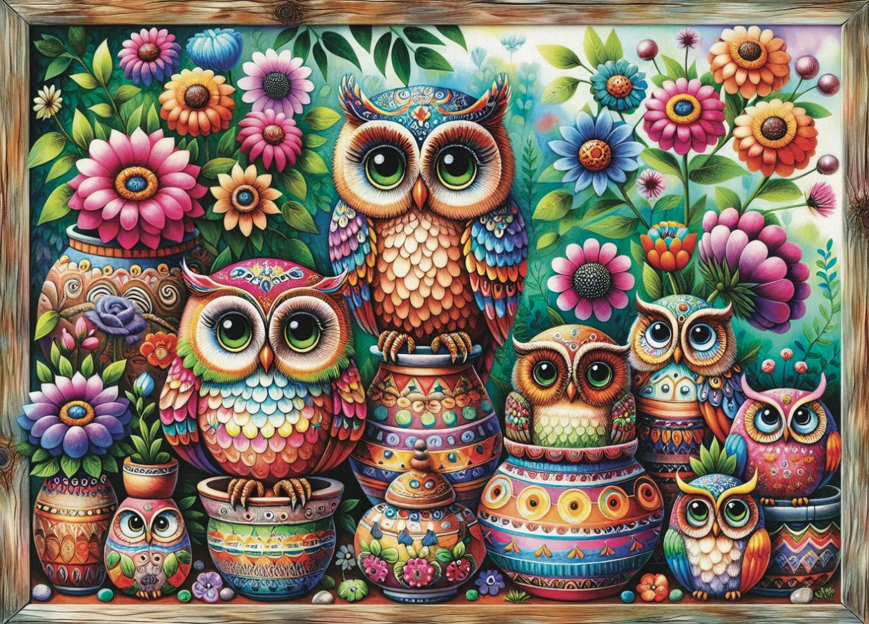 JACAROU CASSE-TÊTE 1000 PIÈCES - HIBOUX TOUS ENSEMBLE (OWL TOGETHER NOW) #JP-OWTO1000