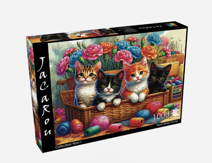 JACAROU CASSE-TÊTE 1000 PIÈCES - QUATUOR DE CHATONS DANS UN PANIER #JP-PLAY1000