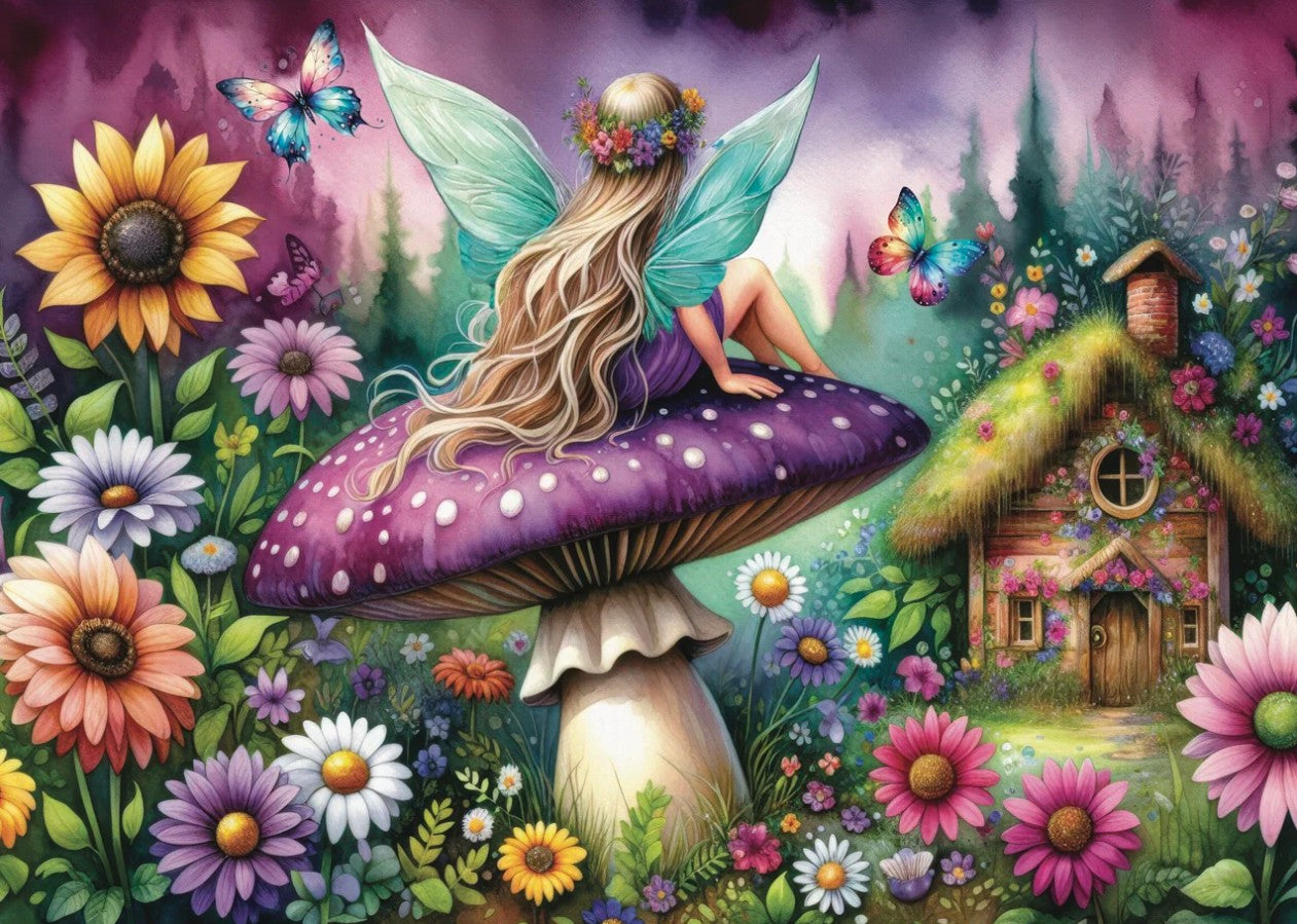 JACAROU CASSE-TÊTE 1000 PIÈCES - REPOS DU CHAMPIGNON VIOLET (PURPLE MUSHROOM REST) #JP-PURP1000