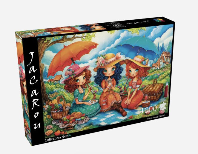 JACAROU PUZZLE 1000 PIECES - THREE PICNIC FRIENDS #JP-THRE1000