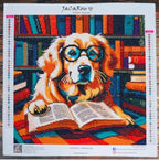 JACAROU - LE CHIEN INTELLECTUEL 40CM X 40CM - DIAMOND DOTZ