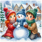 JACAROU - LES ENFANTS EN HIVER 50 CM X 50 CM (19,69" X 19,69") - DIAMOND DOTZ