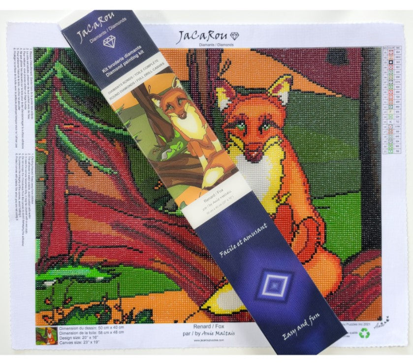 JACAROU - RENARD 50CM X 40CM - DIAMOND DOTZ