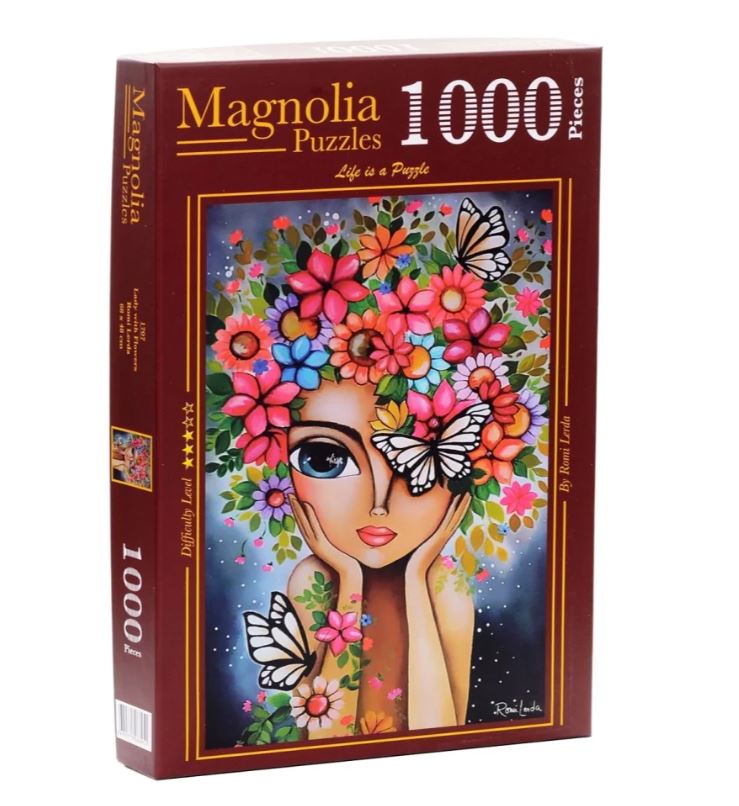 MAGNOLIA JIGSAW PUZZLE 1000 PIECES - THE LADY WITH FLOWERS ARTIST ROMI LERDA #1702